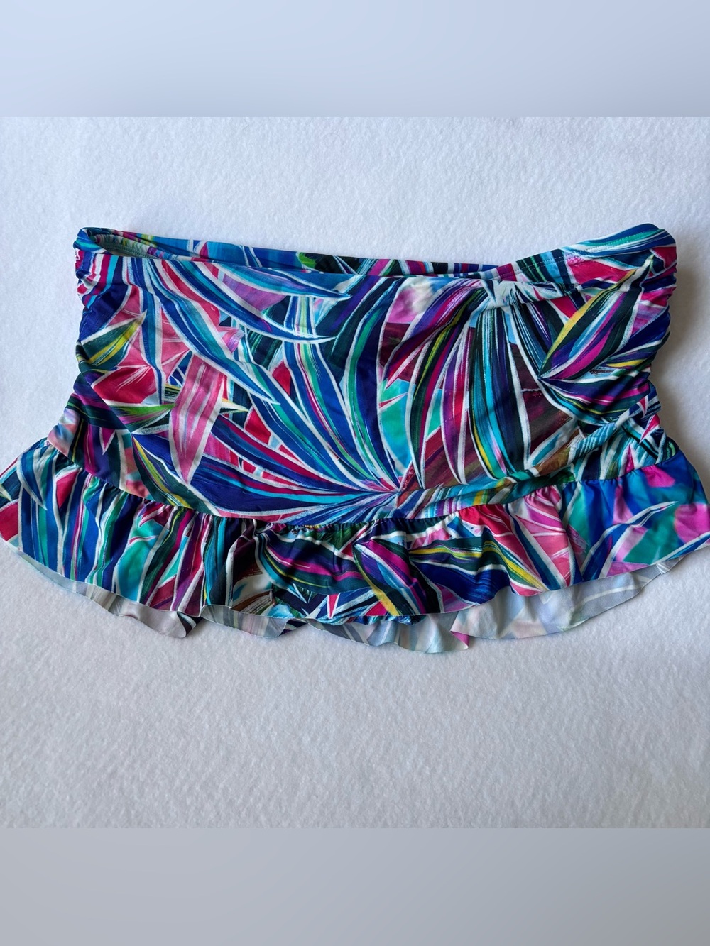 La Blanca Tropical Palm Skirted Bikini Bottom Size 14